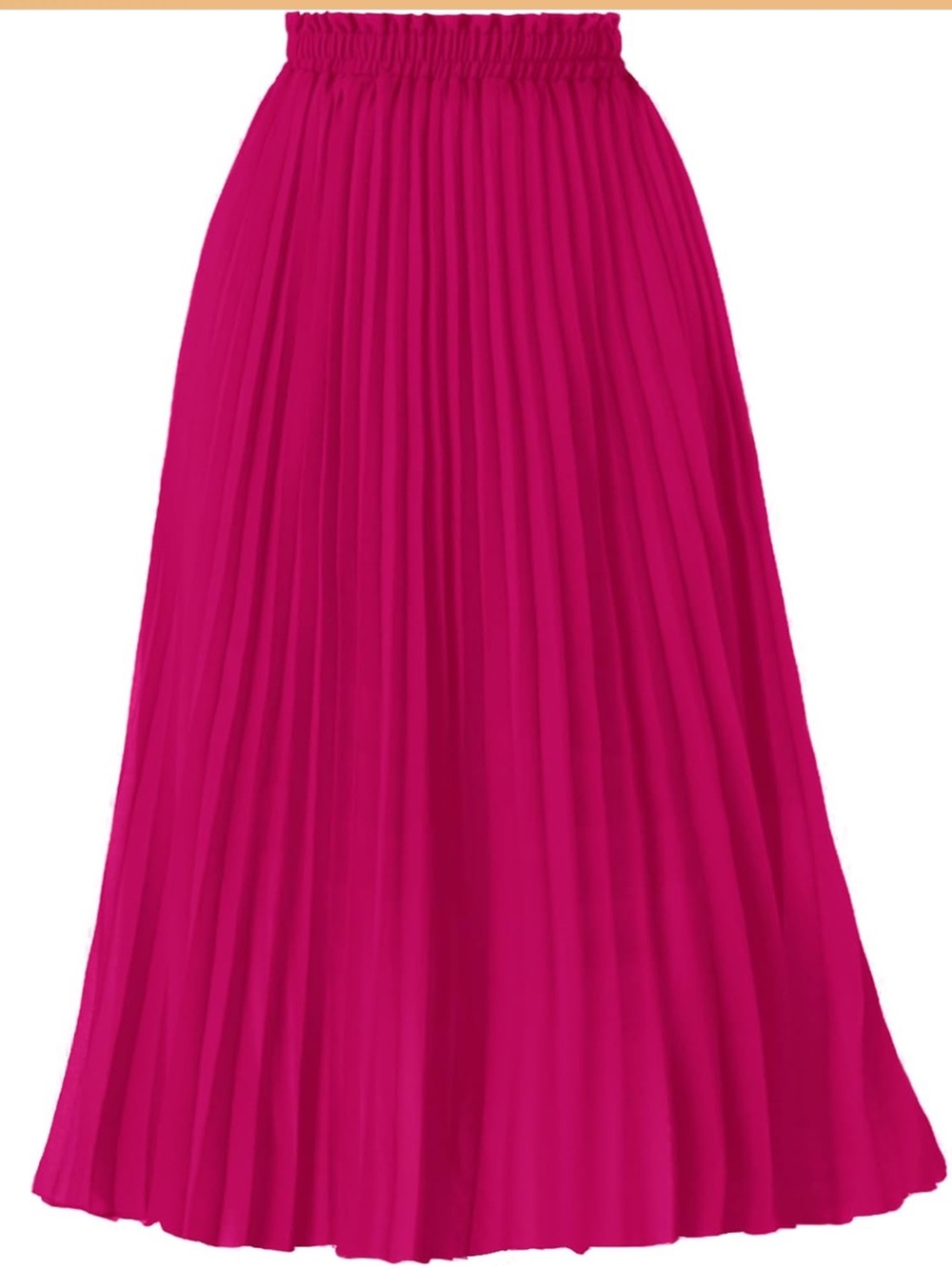 Women's Pleated A-Line High Waist Swing Flare Midi Skirt